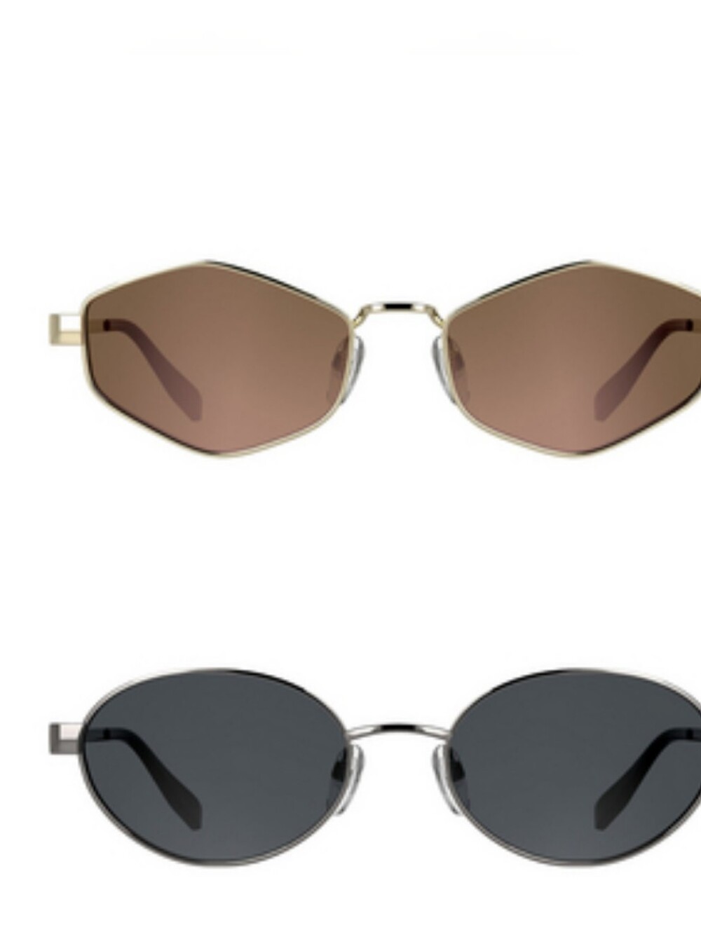 2 Styles, Trendy, Karl Lagerfeld Oval Sunglasses in Black and Brown